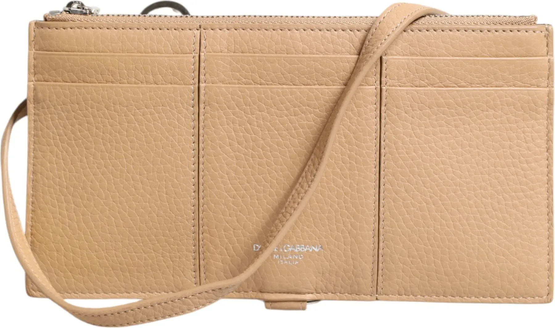 Dolce & Gabbana sumkasi, jigarrang buqa terisidan yasalgan, katta crossbody kartochka ushlagichi