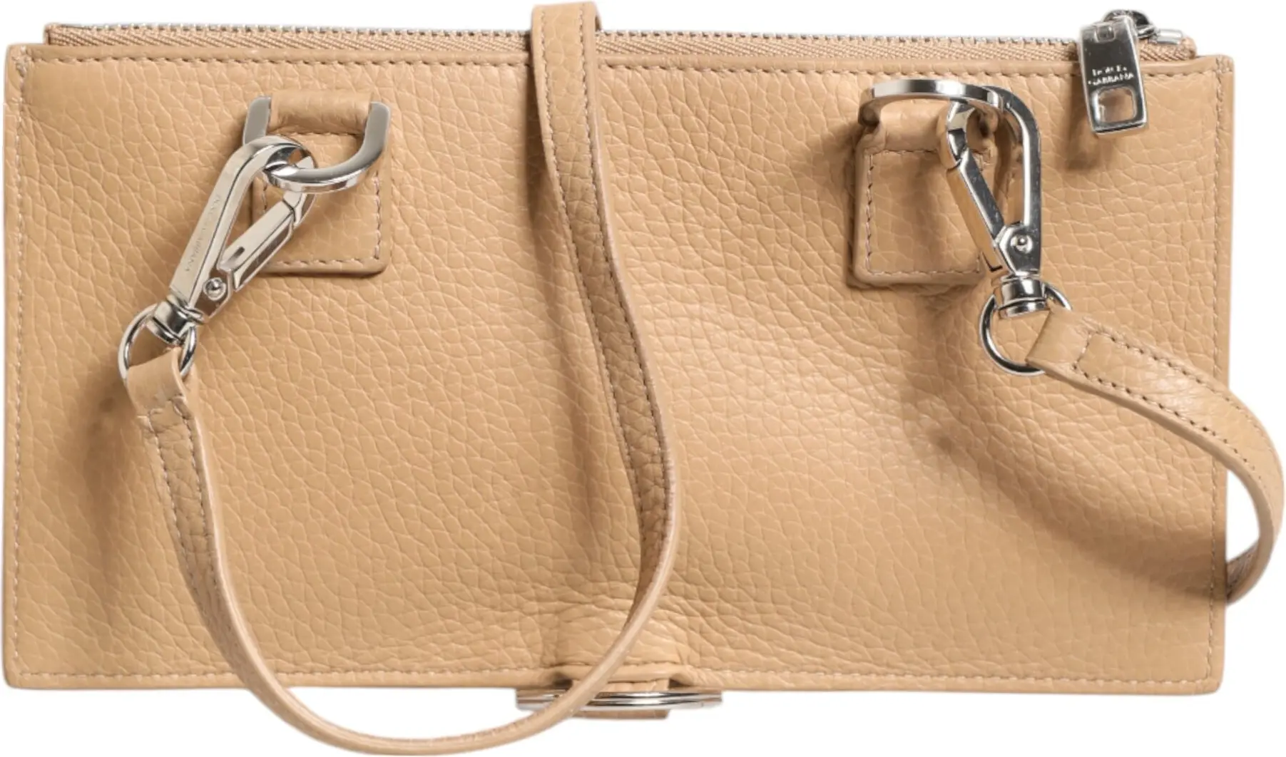 Dolce & Gabbana sumkasi, jigarrang buqa terisidan yasalgan, katta crossbody kartochka ushlagichi