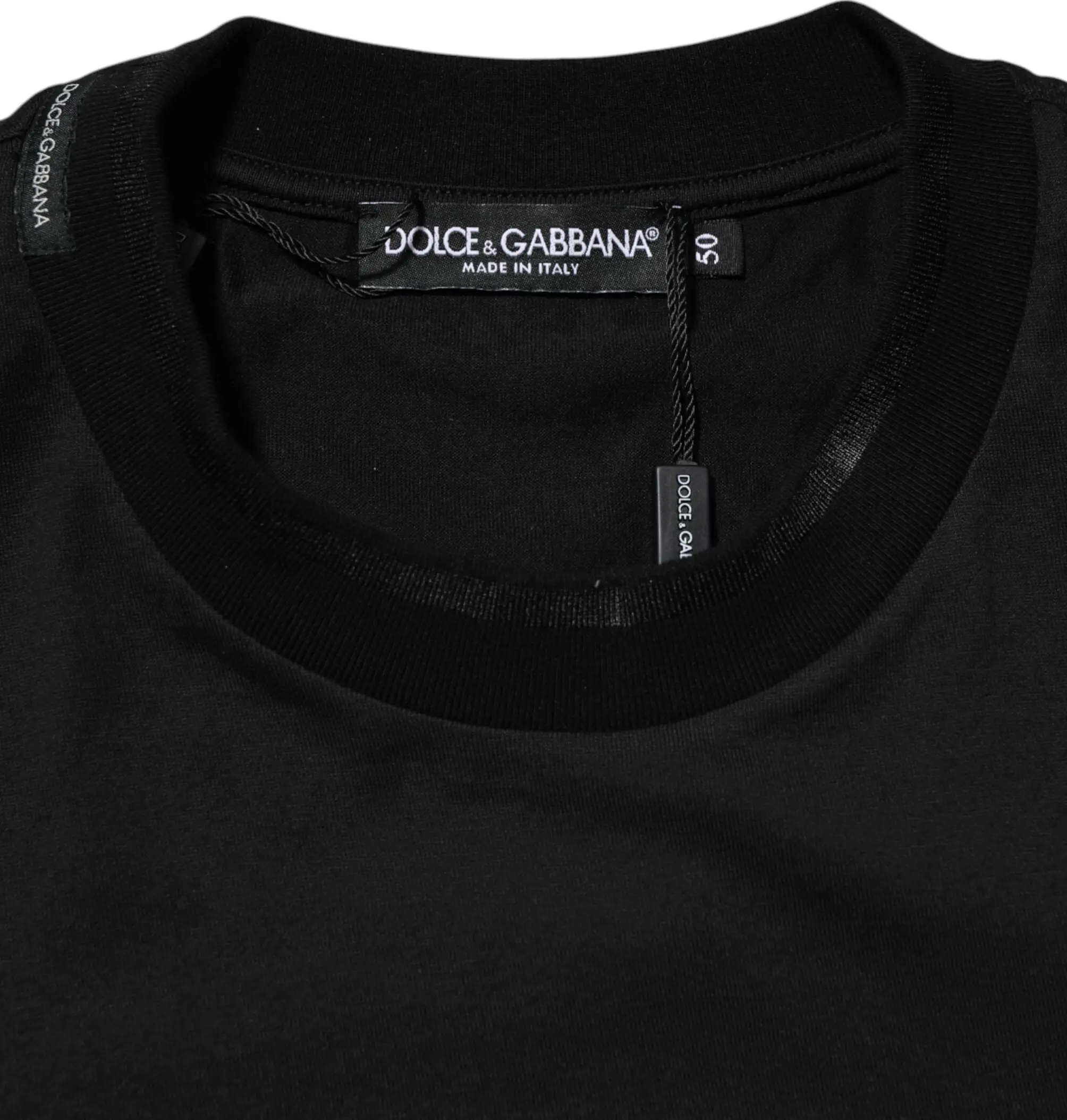 Черная хлопковая футболка с вышитым логотипом DG от Dolce & Gabbana