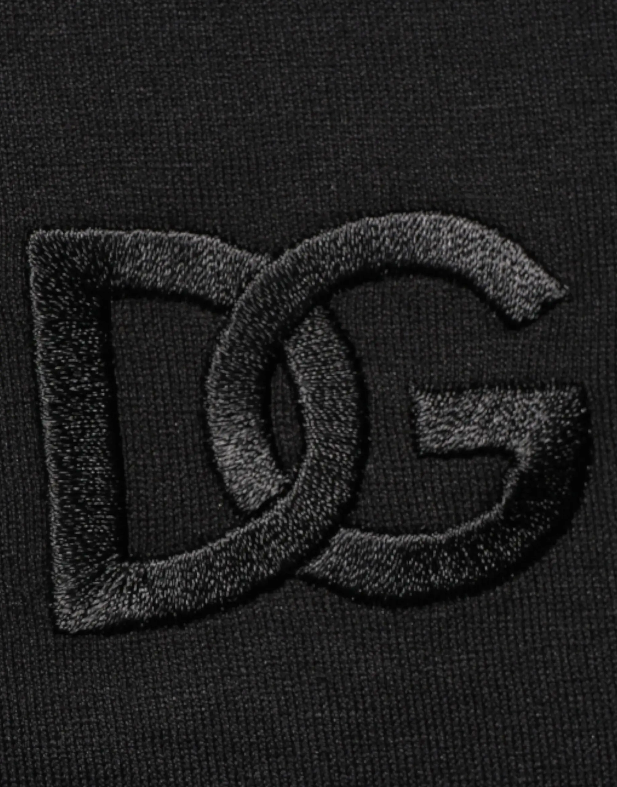 Черная хлопковая футболка с вышитым логотипом DG от Dolce & Gabbana
