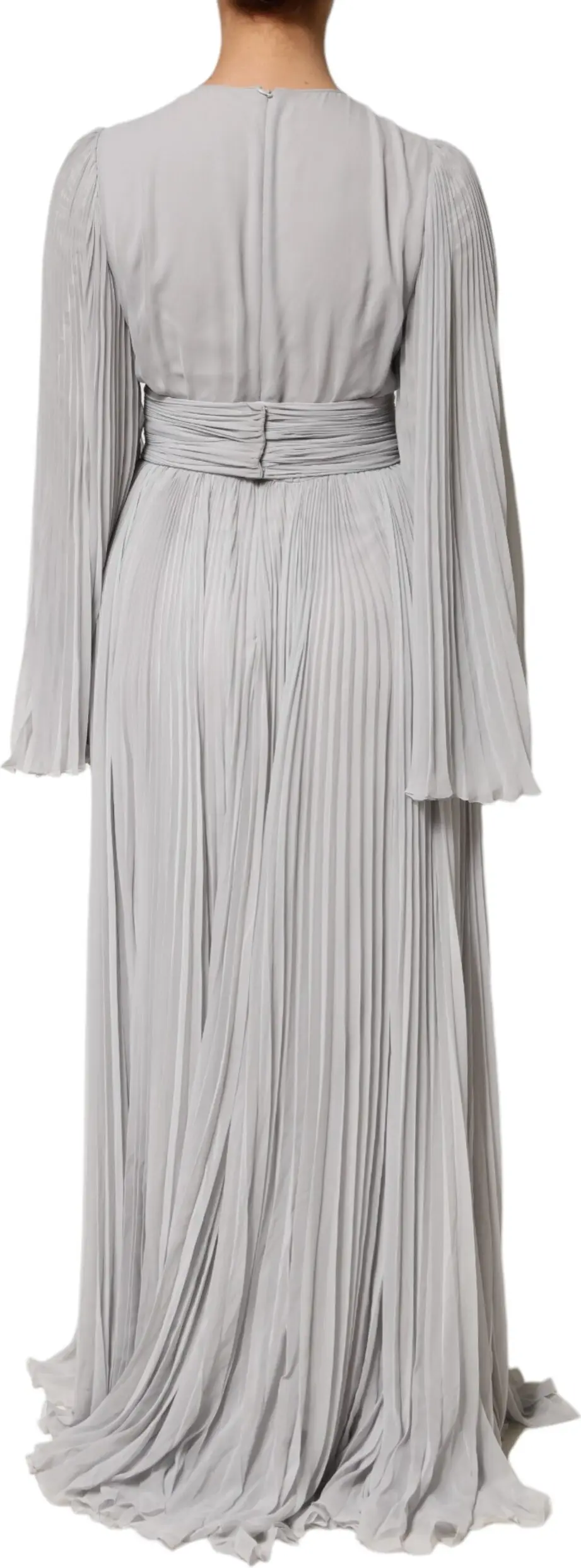 Dress Dolce & Gabbana Pleated Maxi Gown with long sleeves