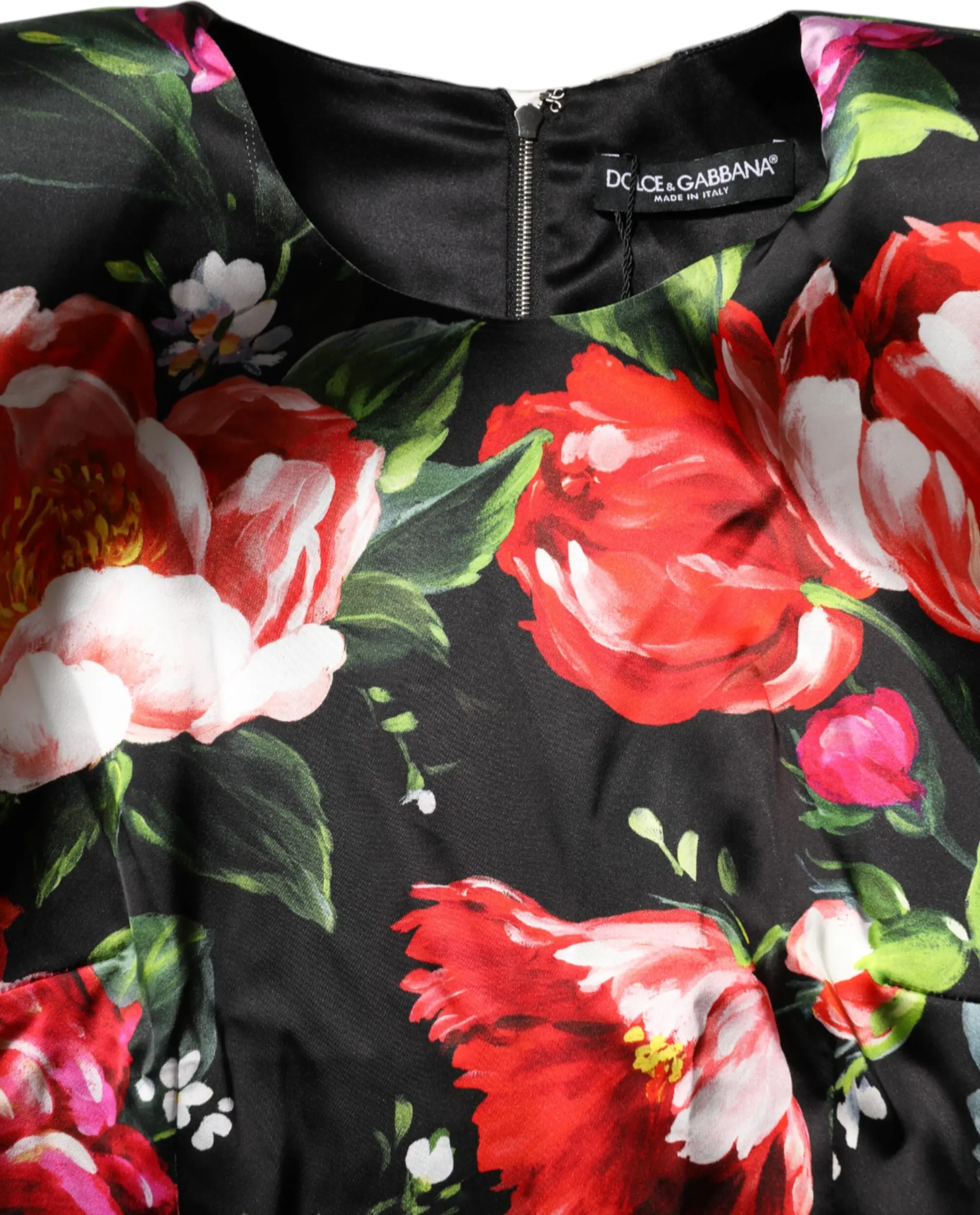 Черное платье-футляр с цветочным принтом Fiori Pittorici от Dolce & Gabbana