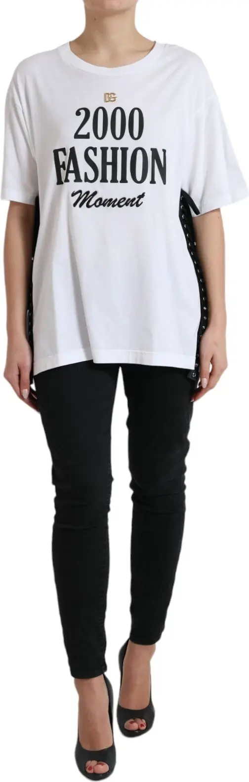 T-shirt Dolce & Gabbana White Cotton 2000 Fashion Print Logo