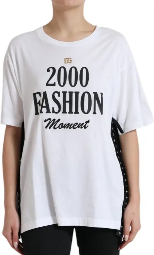 Футболка Dolce & Gabbana Белый хлопок 2000 Fashion Print Логотип