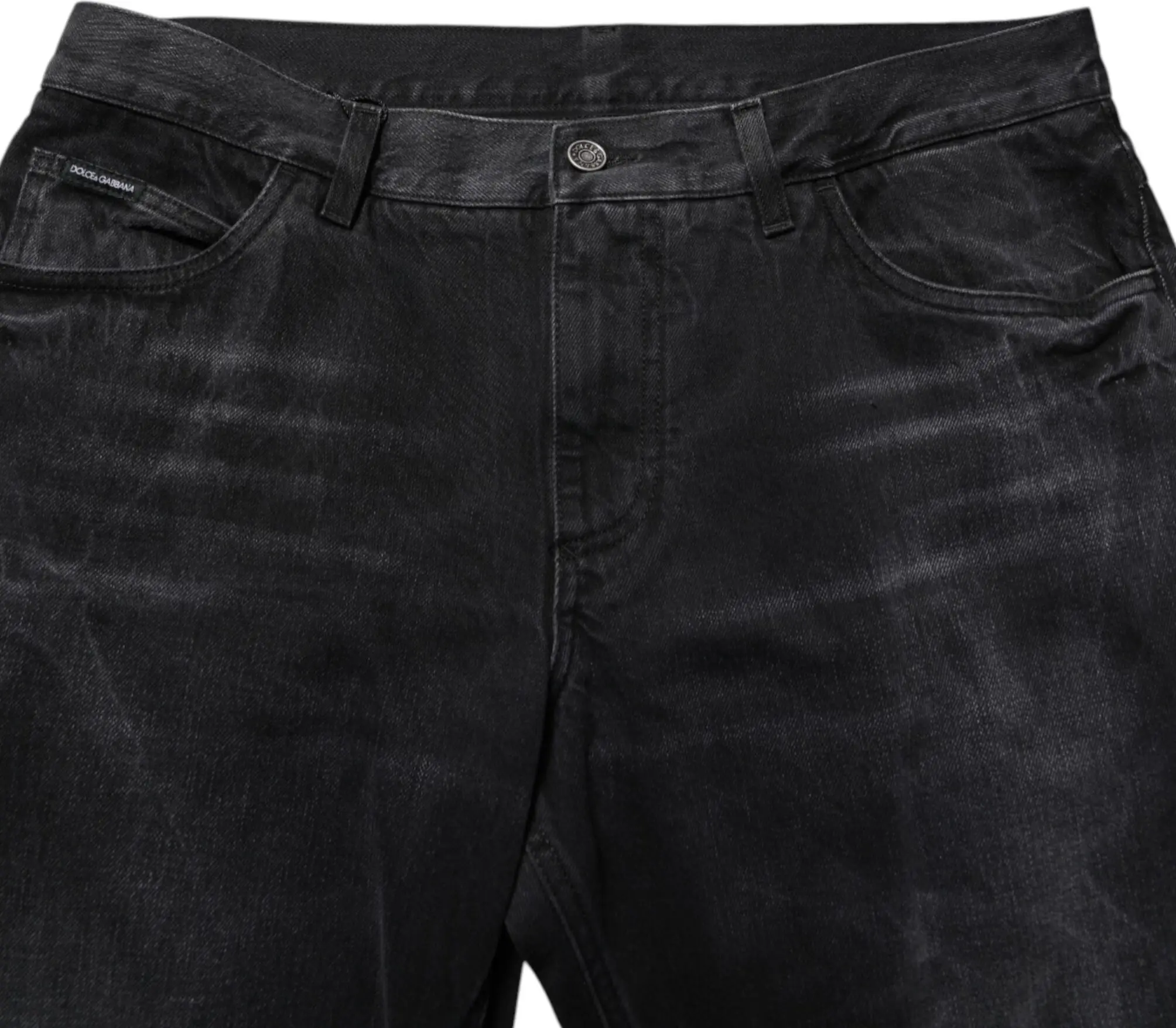 Dolce & Gabbana Qora yuvilgan paxta Skinny Erkaklar Jinsi Shimlar