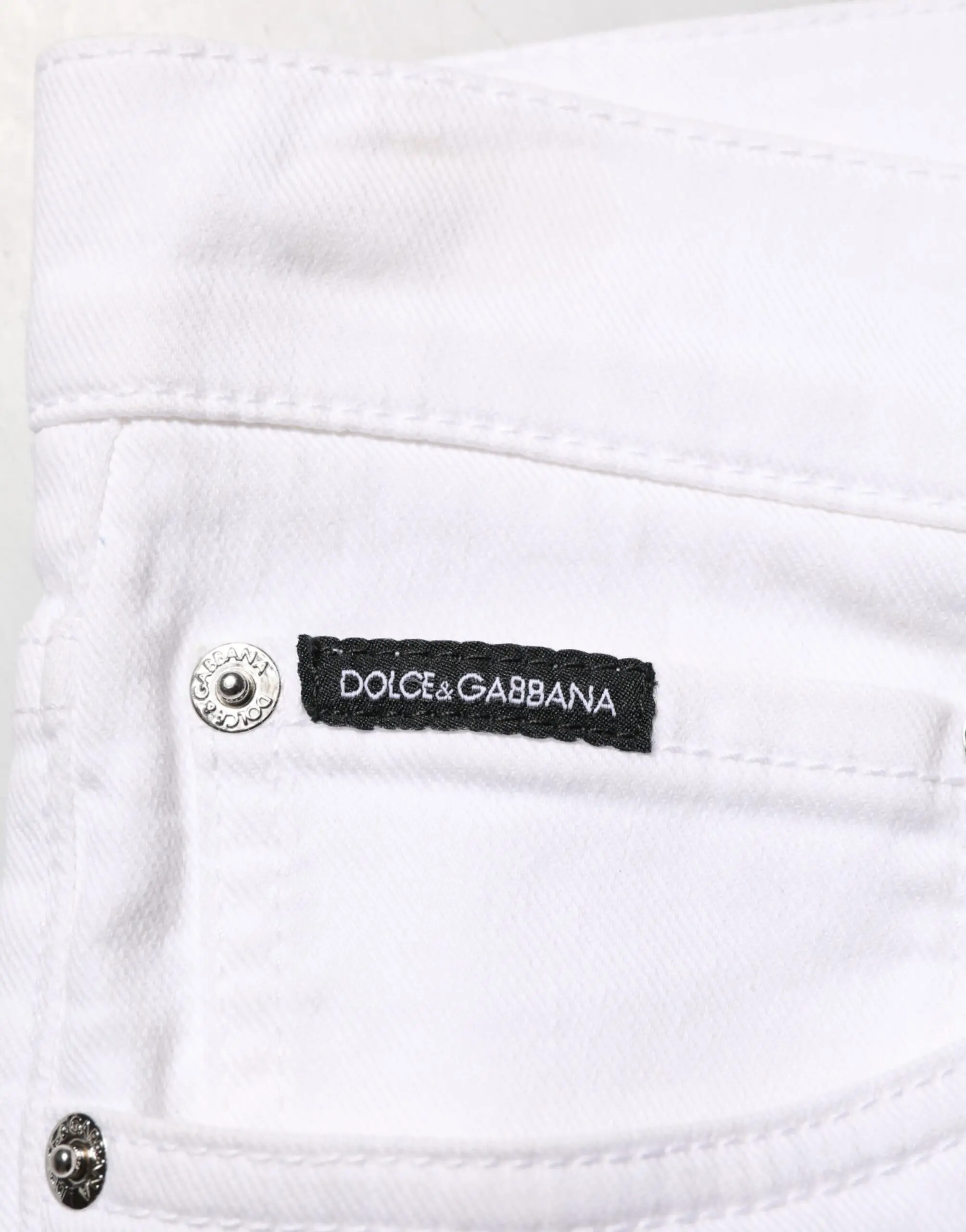 White Ripped Cotton Skinny Men Denim Jeans by Dolce & Gabbana