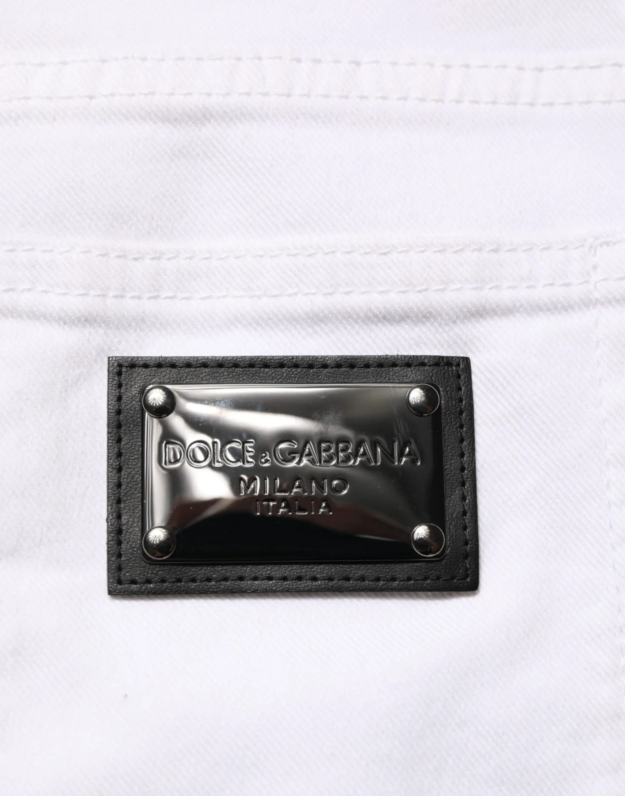 White Ripped Cotton Skinny Men Denim Jeans by Dolce & Gabbana
