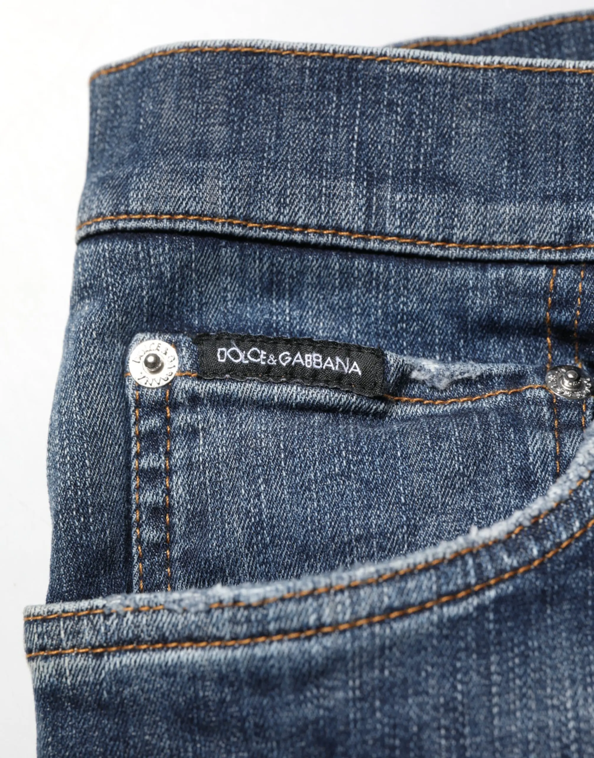 Jeans Dolce & Gabbana Dark Blue Washed Running Ripped