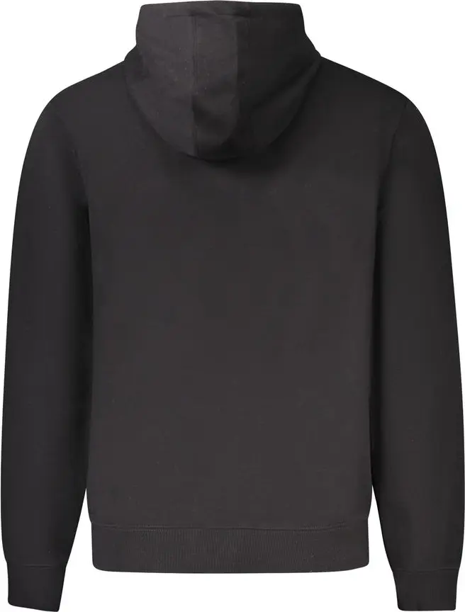 Black Cotton Men Hoodie