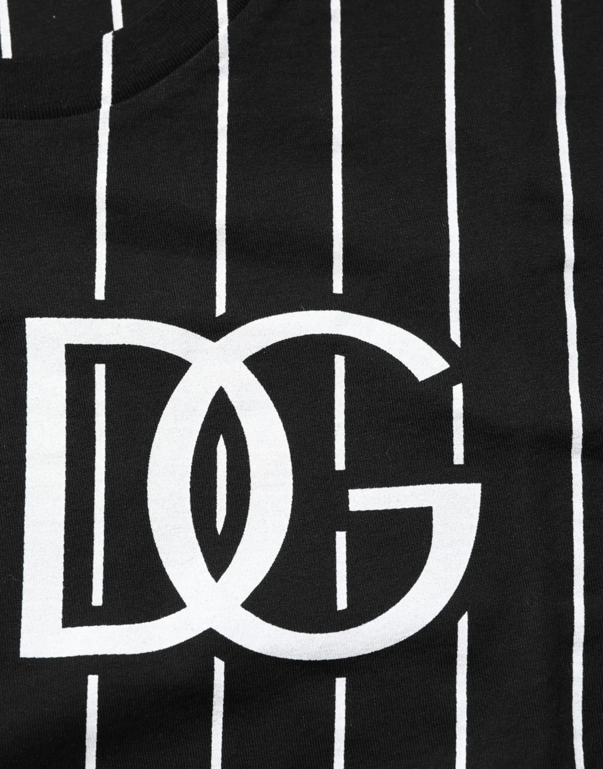 Черная хлопковая футболка Dolce & Gabbana с круглым вырезом в горошек