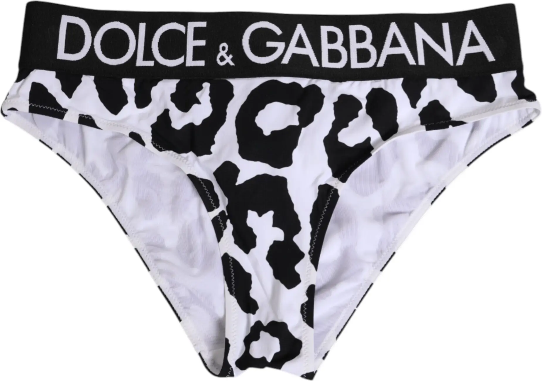 Panty High Waist White Leopard Nylon