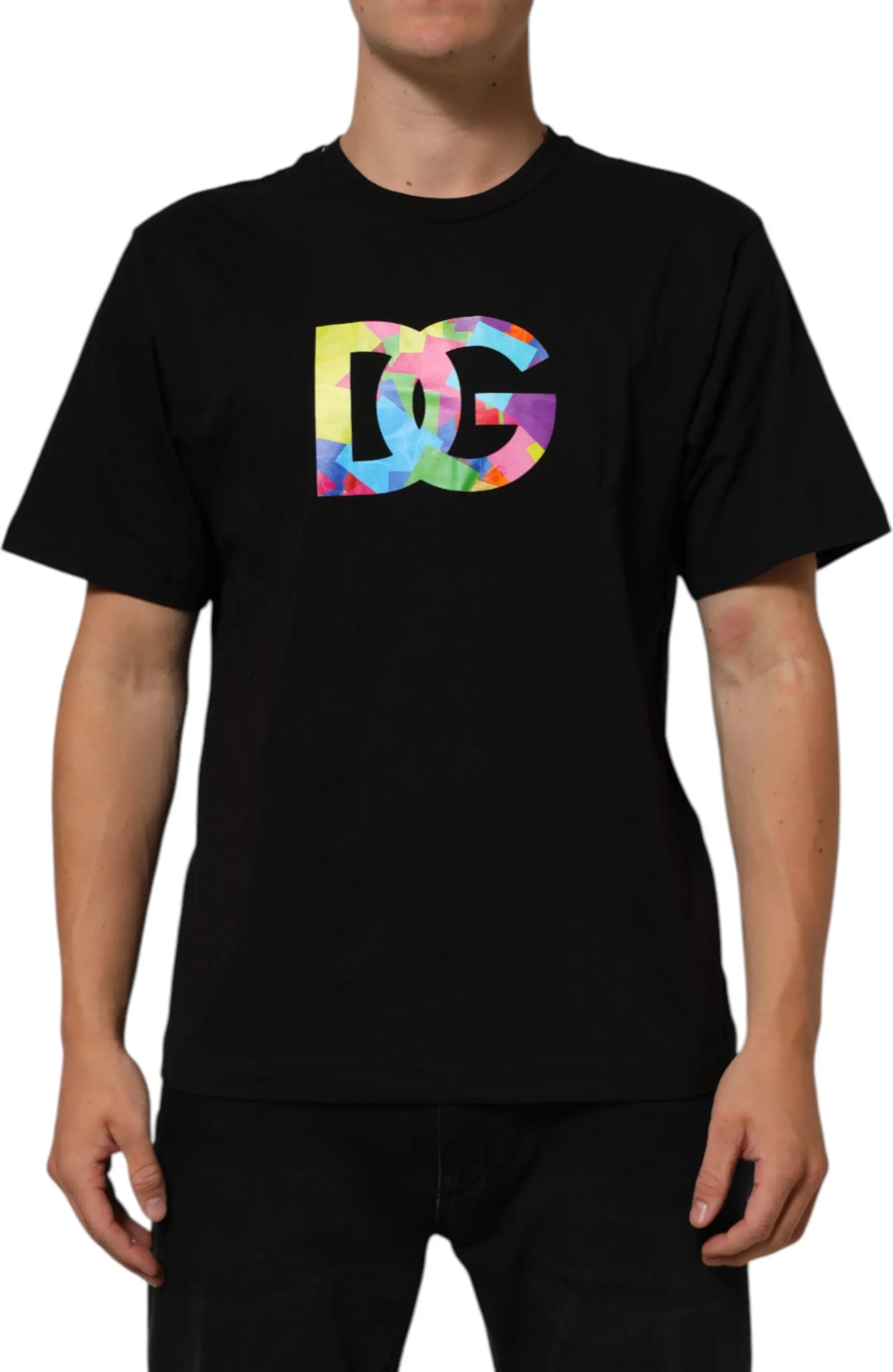 Black Logo Print Cotton Crew Neck T-shirt Dolce & Gabbana