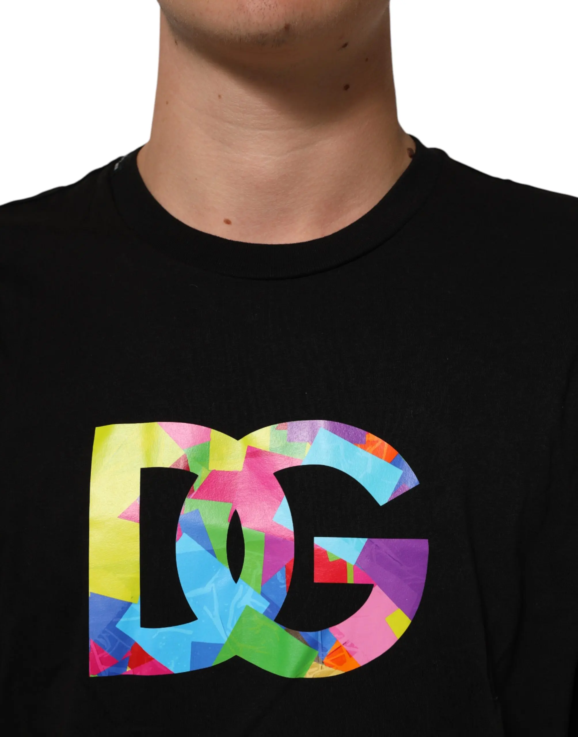 Dolce & Gabbana logotipli qora paxta futbolka