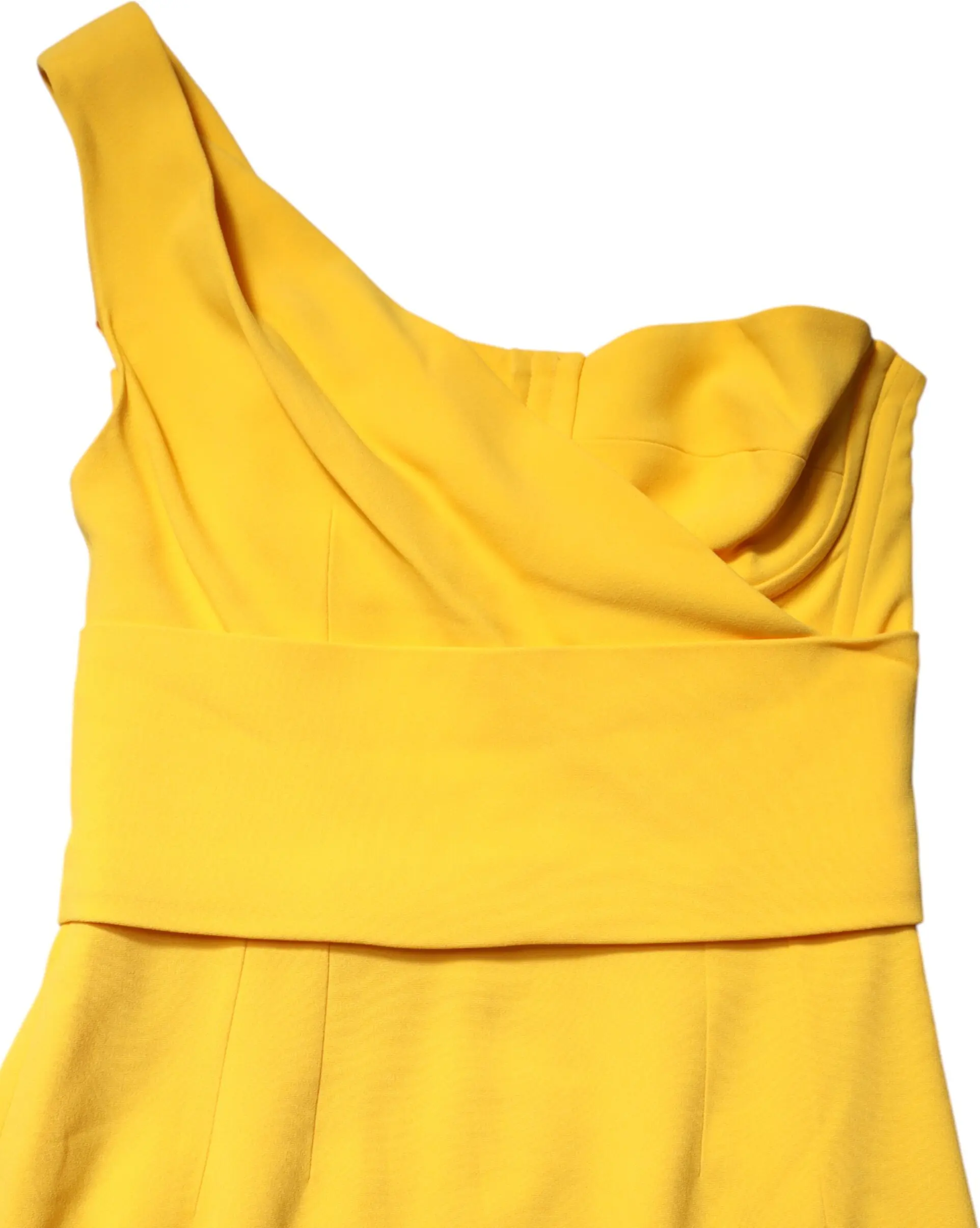 Yellow One Shoulder Side Slit Sheath Dress Dolce & Gabbana