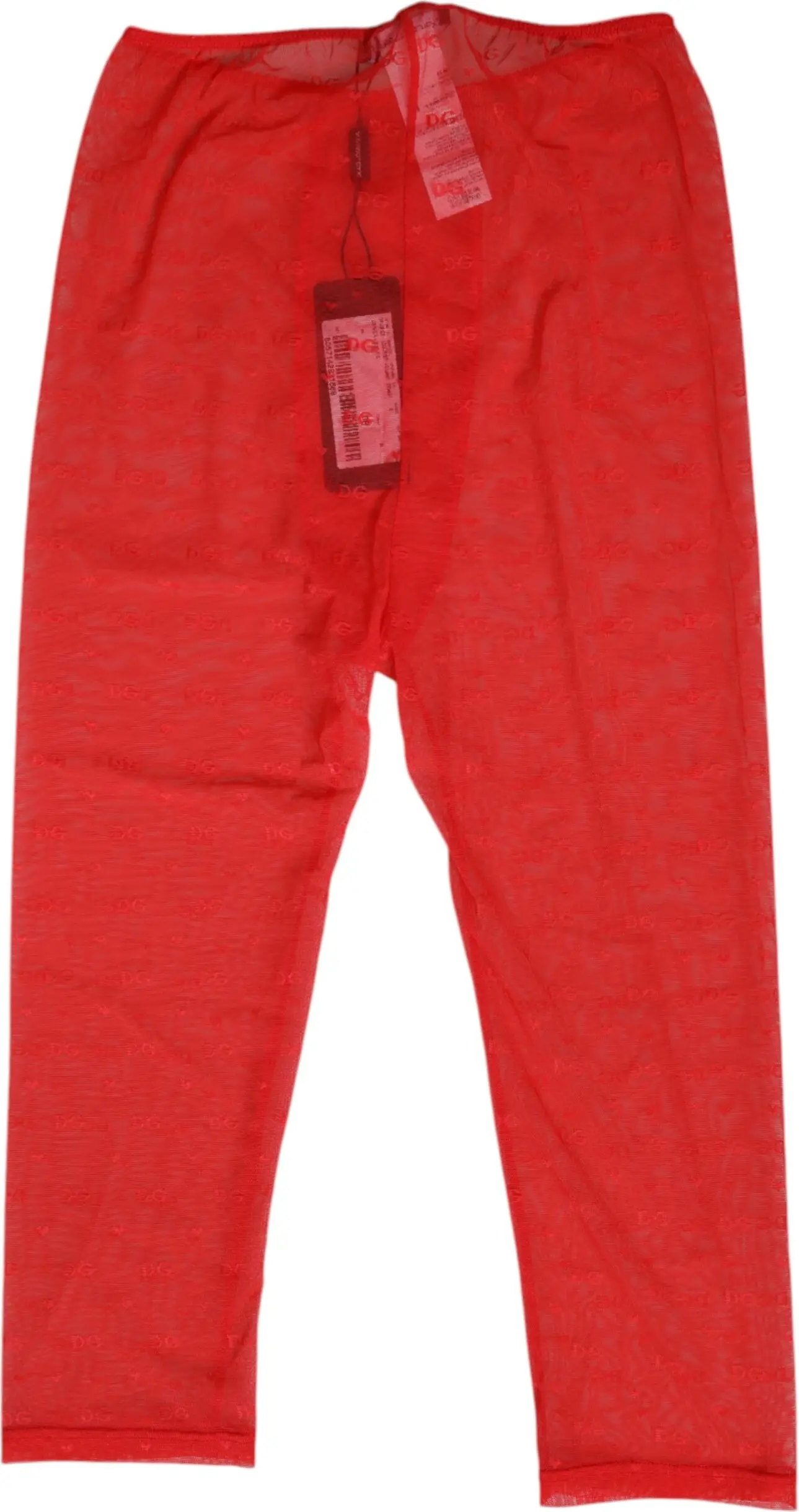 Underwear Dolce & Gabbana Red Logo Lace Tight Midi Trousers
