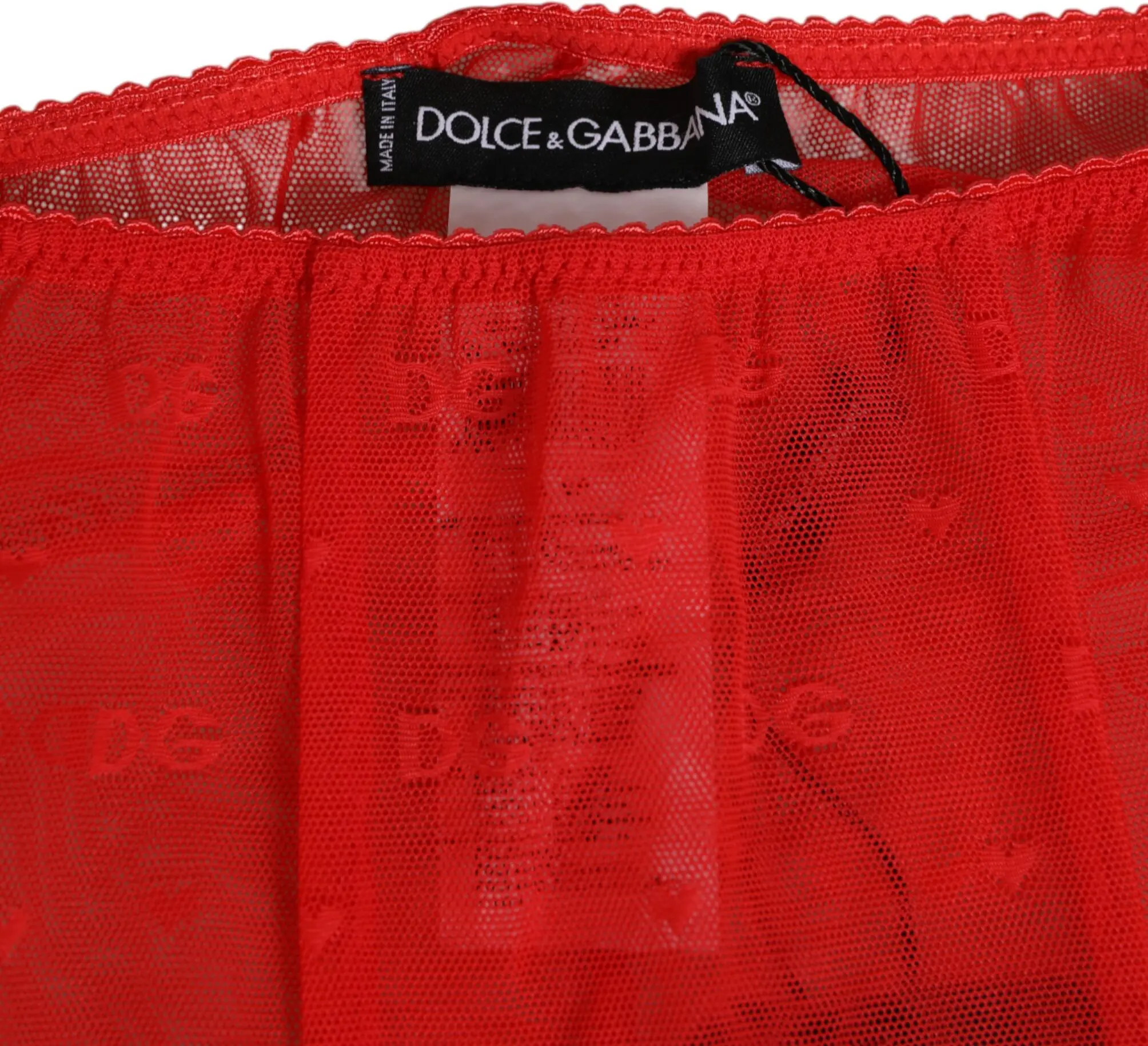 Underwear Dolce & Gabbana Red Logo Lace Tight Midi Trousers