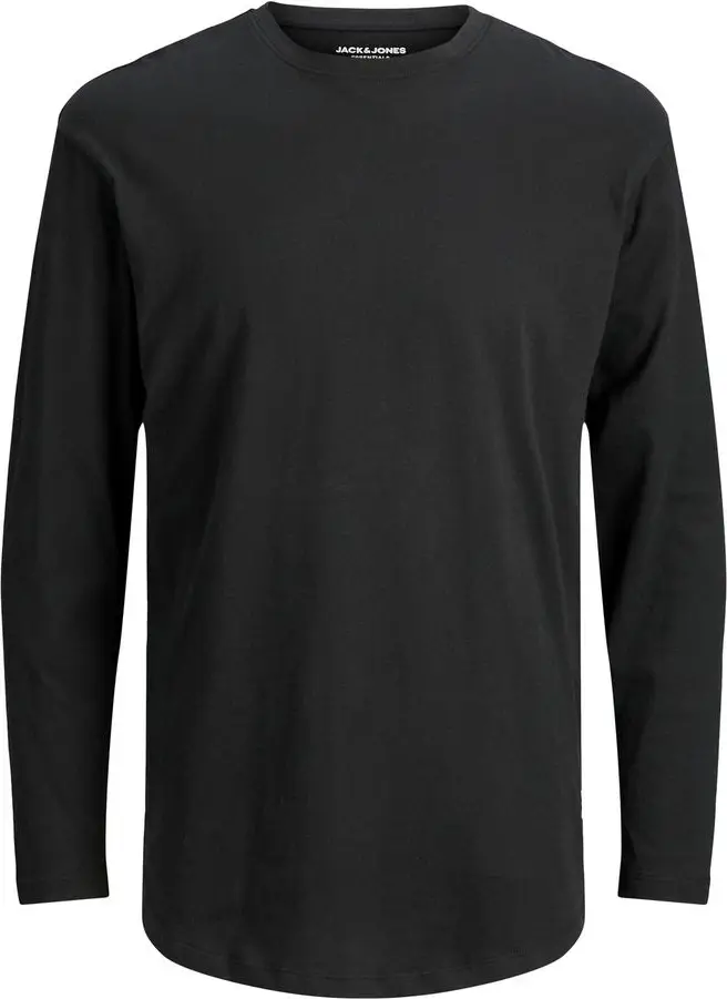 Футболка Jack & Jones Черная хлопковая с длинным рукавом
