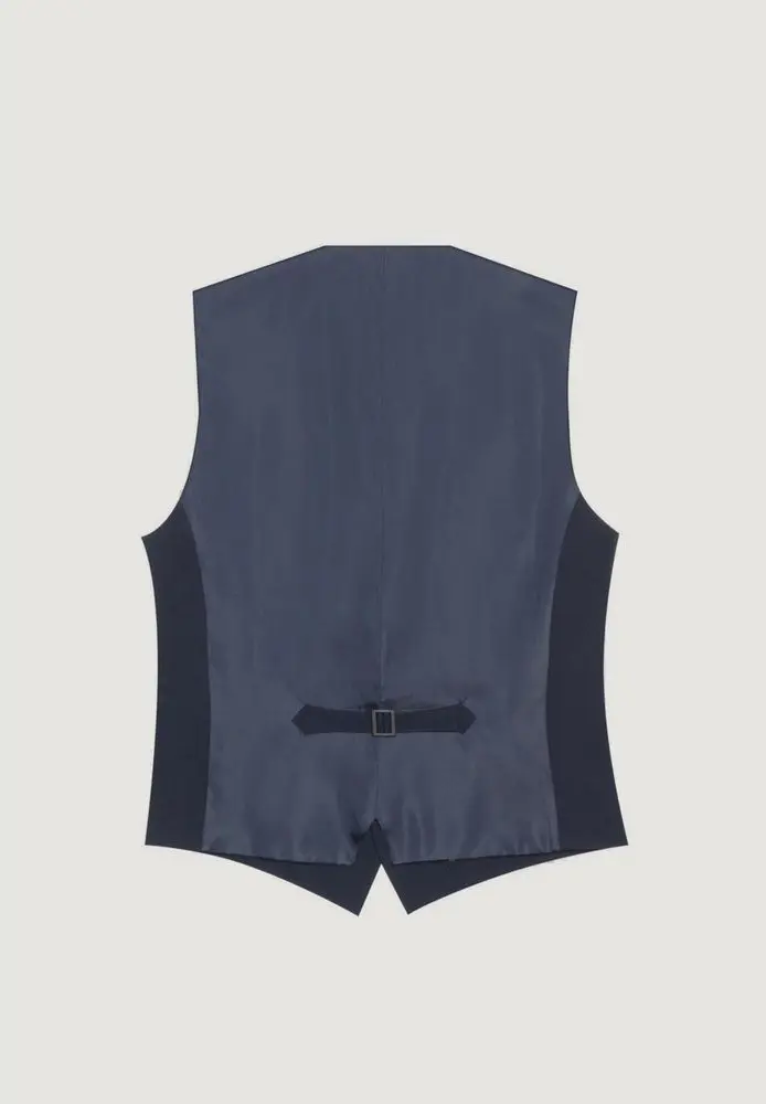 Blue Polyester Waistcoat Antony Morato