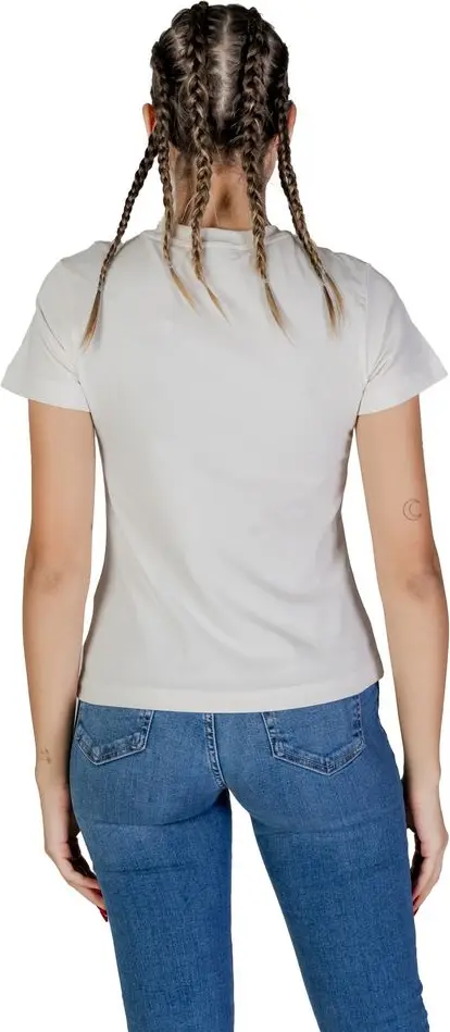 Cream Cotton T-Shirt Guess Active