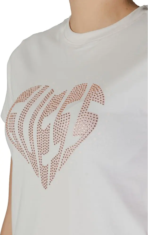Cream Cotton T-Shirt Guess Active