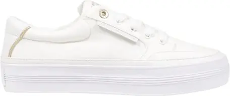 Cream Recycled Cotton Low Top Sneakers Tommy Hilfiger