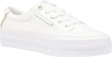 Cream Recycled Cotton Low Top Sneakers Tommy Hilfiger