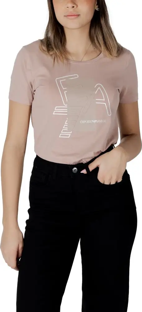 Футболка Armani EA7 Emporio Розовая Хлопковая Спортивная Одежда