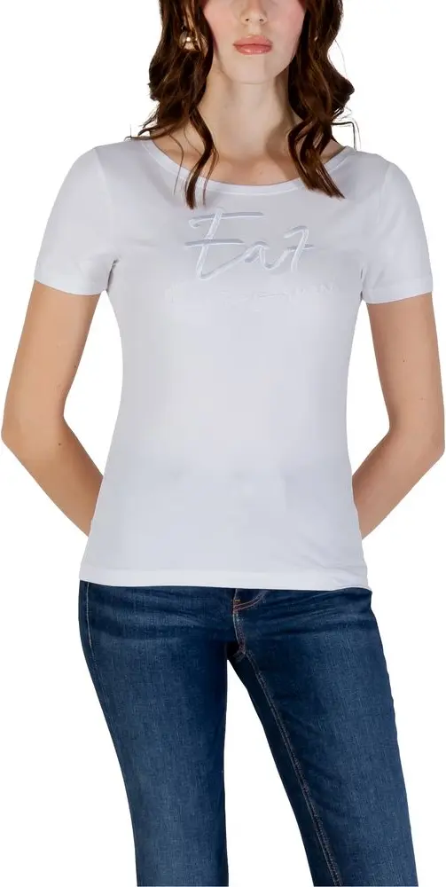 Футболка Armani EA7 Emporio Белая хлопковая спортивная одежда