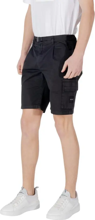 Black Cotton Bermuda Shorts Hugo Boss