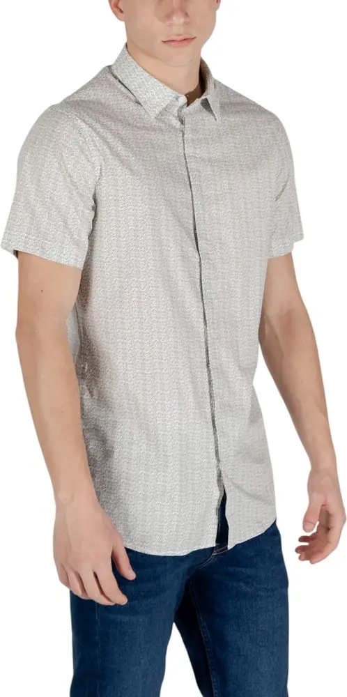Cream Cotton Shortsleeve Shirt by Armani Exchange