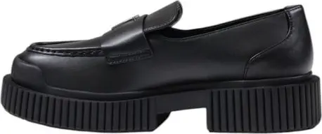 Black Leather Platform Pumps