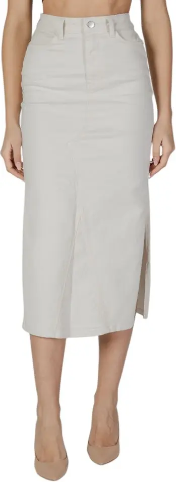 Cream Cotton Long Skirt Vila Clothes