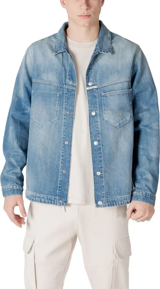 Replay Light Blue Cotton Denim Jacket