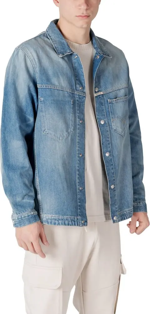 Replay Light Blue Cotton Denim Jacket