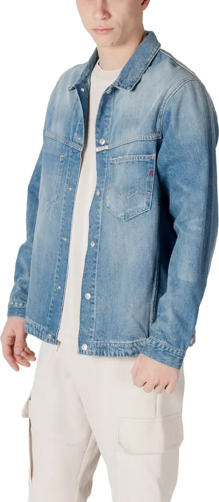 Replay Light Blue Cotton Denim Jacket