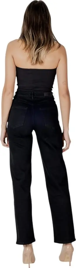 Jeans ICHI Black Cotton Relaxed Fit Jeans