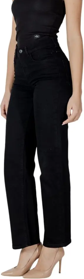 Jeans ICHI Black Cotton Relaxed Fit Jeans