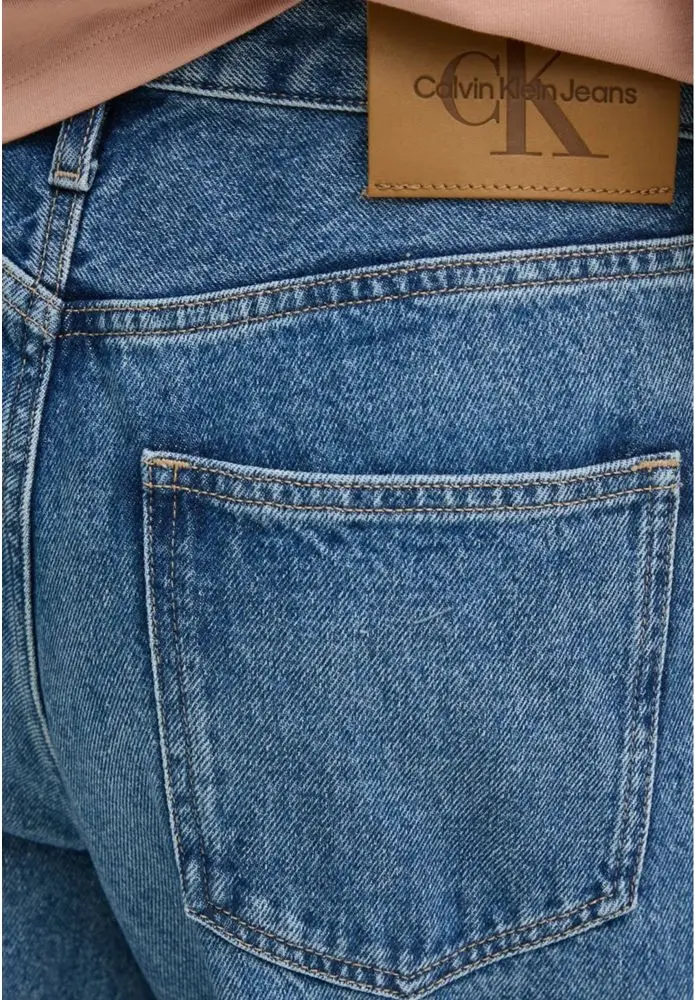 Calvin Klein Jeans ko'k paxta Mom jinsi shim