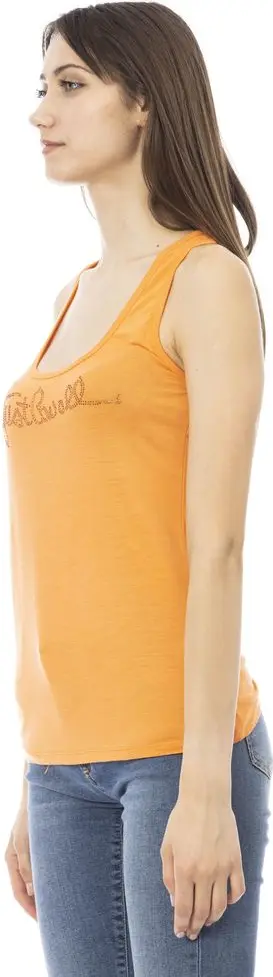 Just Cavalli Orange Viscose Women's Top