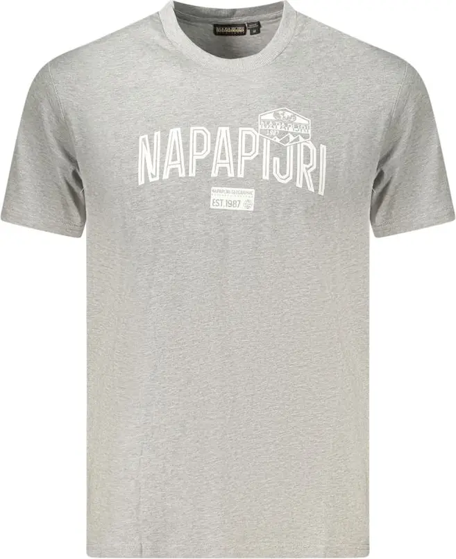 Серая хлопковая мужская футболка Napapijri