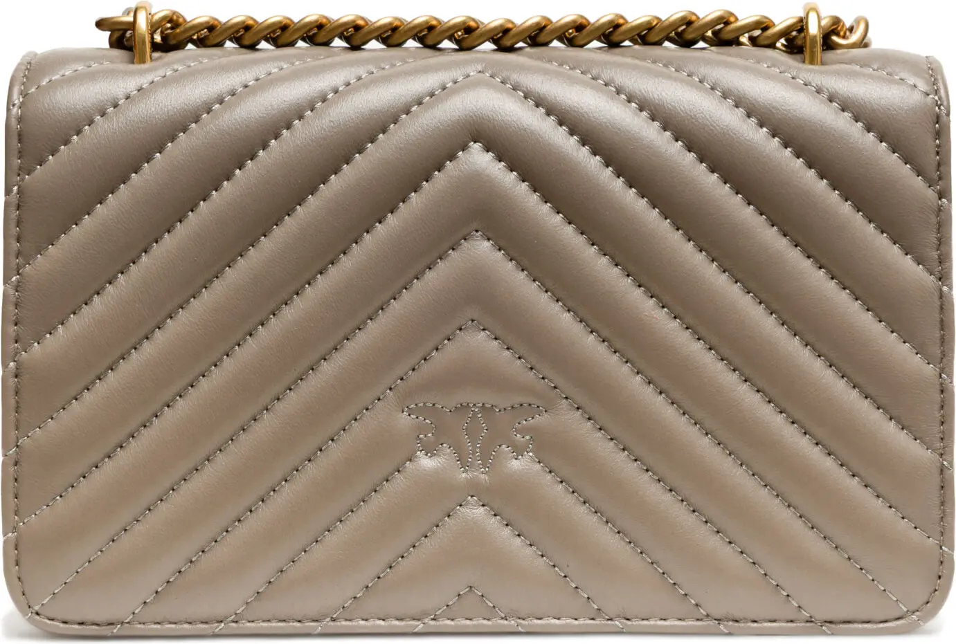 Сумка через плечо Pinko Grey Leather Love One Mini