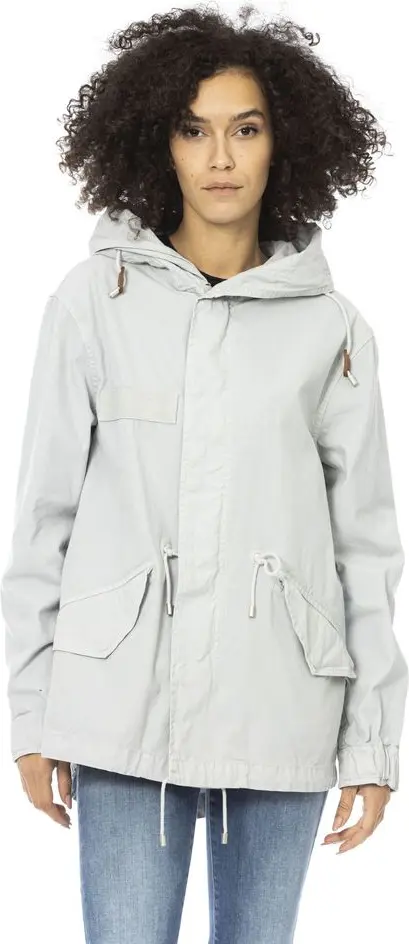 Silver Cotton Parka Jacket