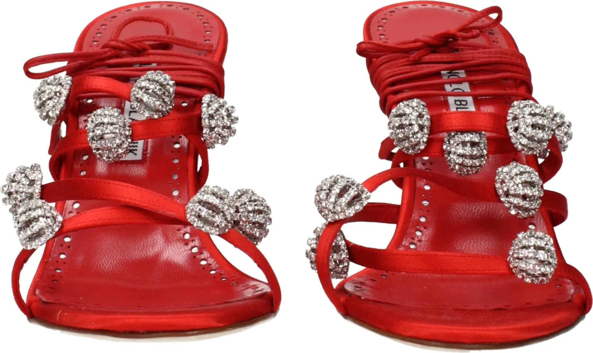 Qizil atlas stilett poshnadagi sandal