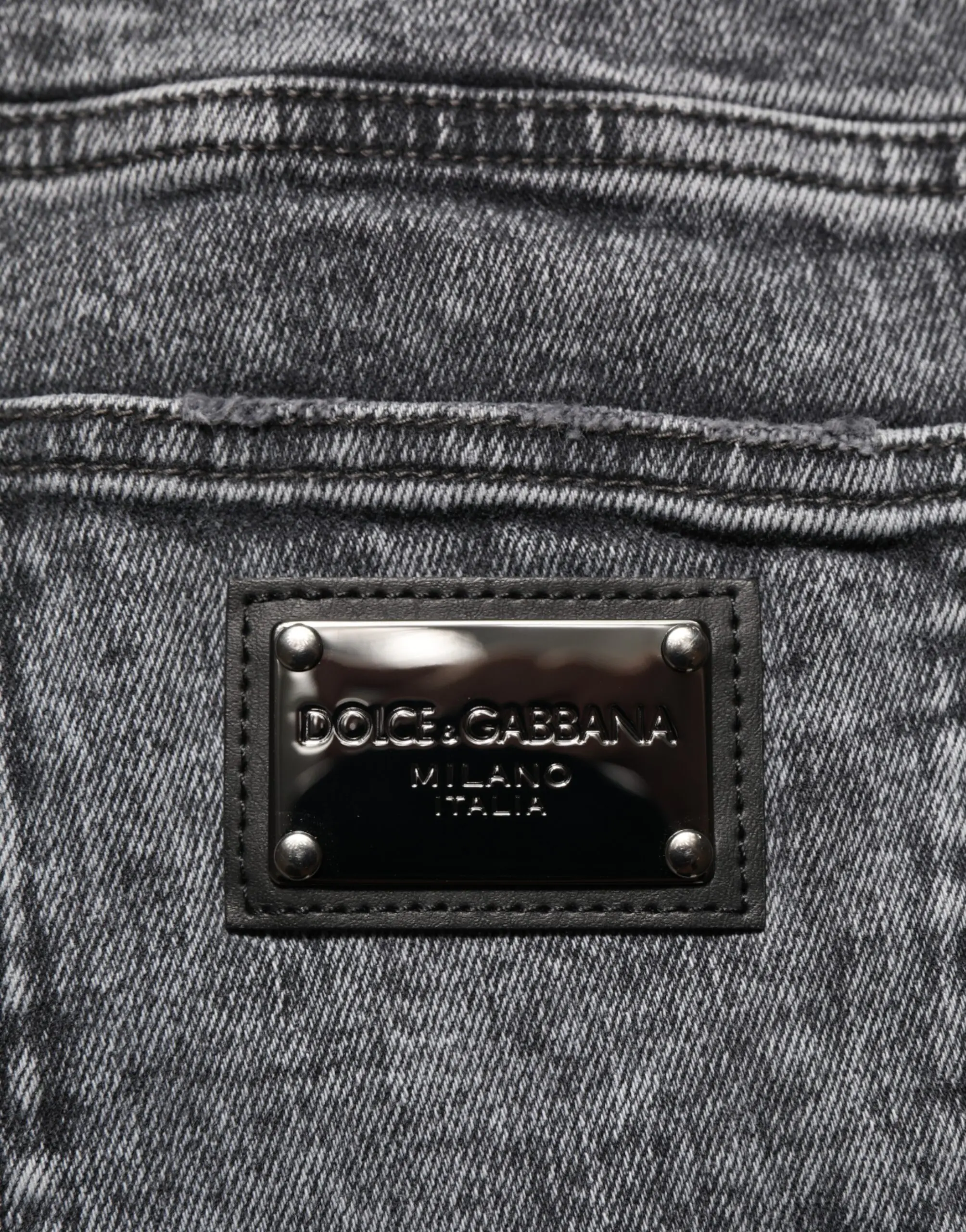 Dolce & Gabbana kulrang paxta shim jinsi shimlar