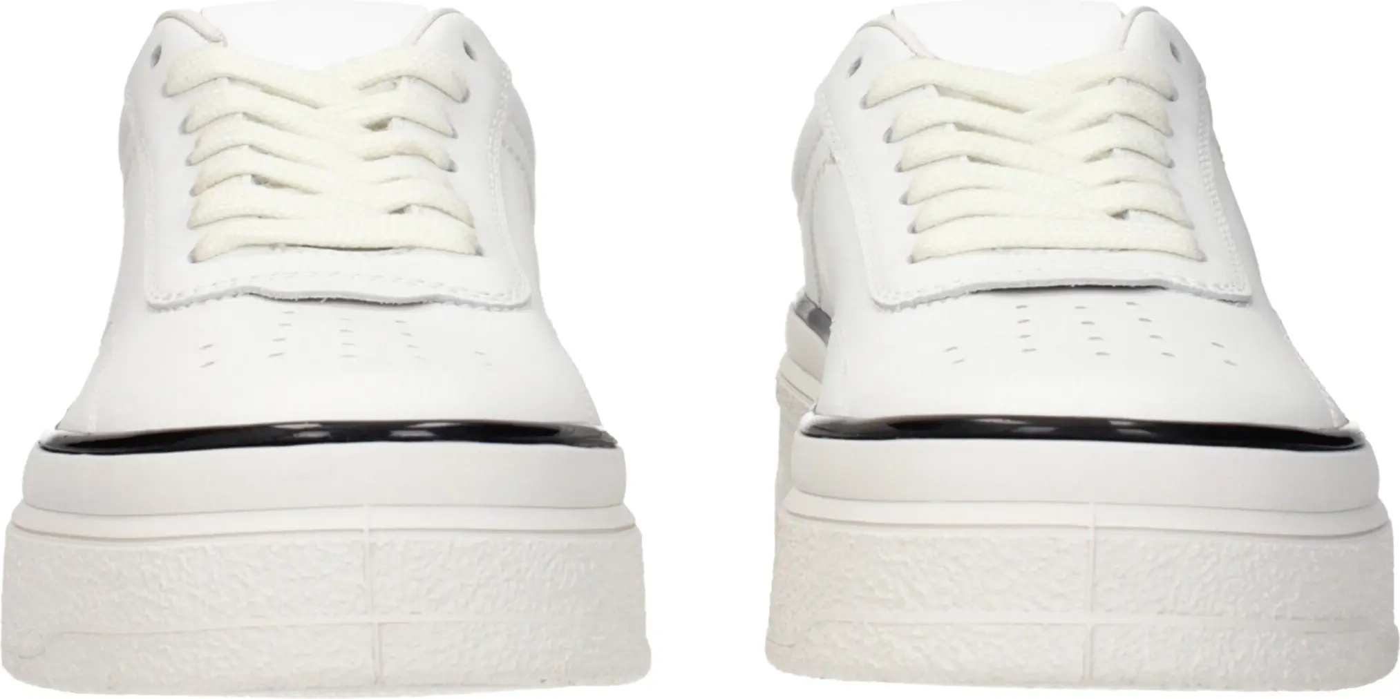 White Leather Platform Sneakers Jil Sander