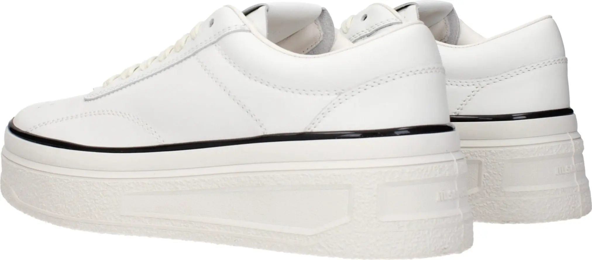 White Leather Platform Sneakers Jil Sander