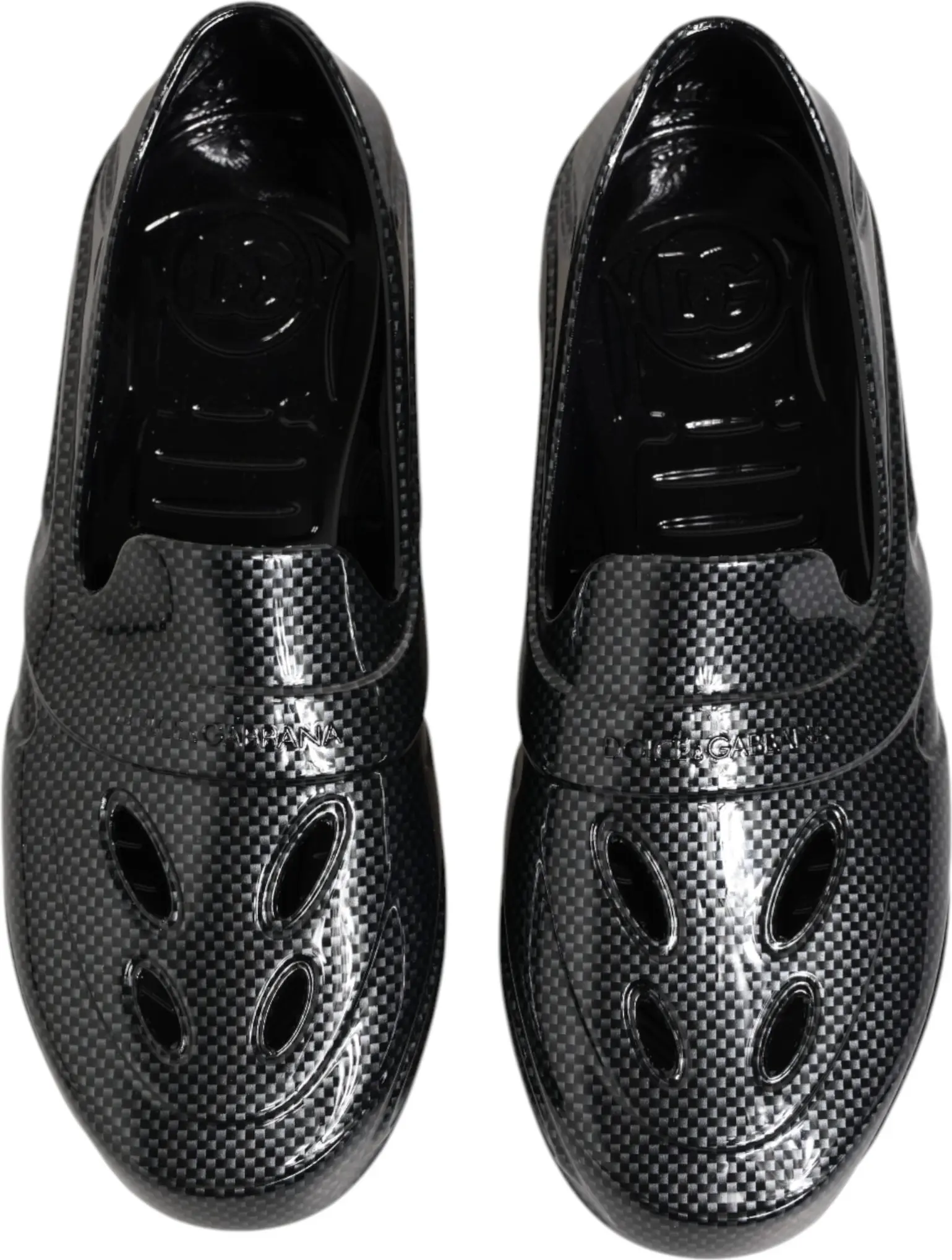Black Rubber Slides Low Top Sneakers Shoes Dolce & Gabbana