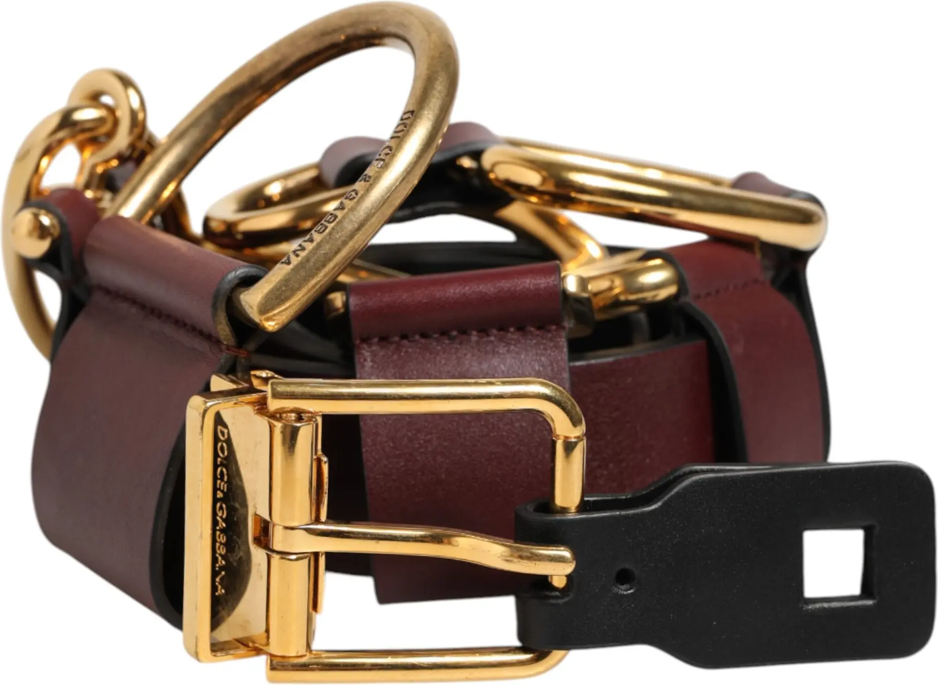 Belt Dolce & Gabbana Brown Key Ring Clip Attachments Buckle
