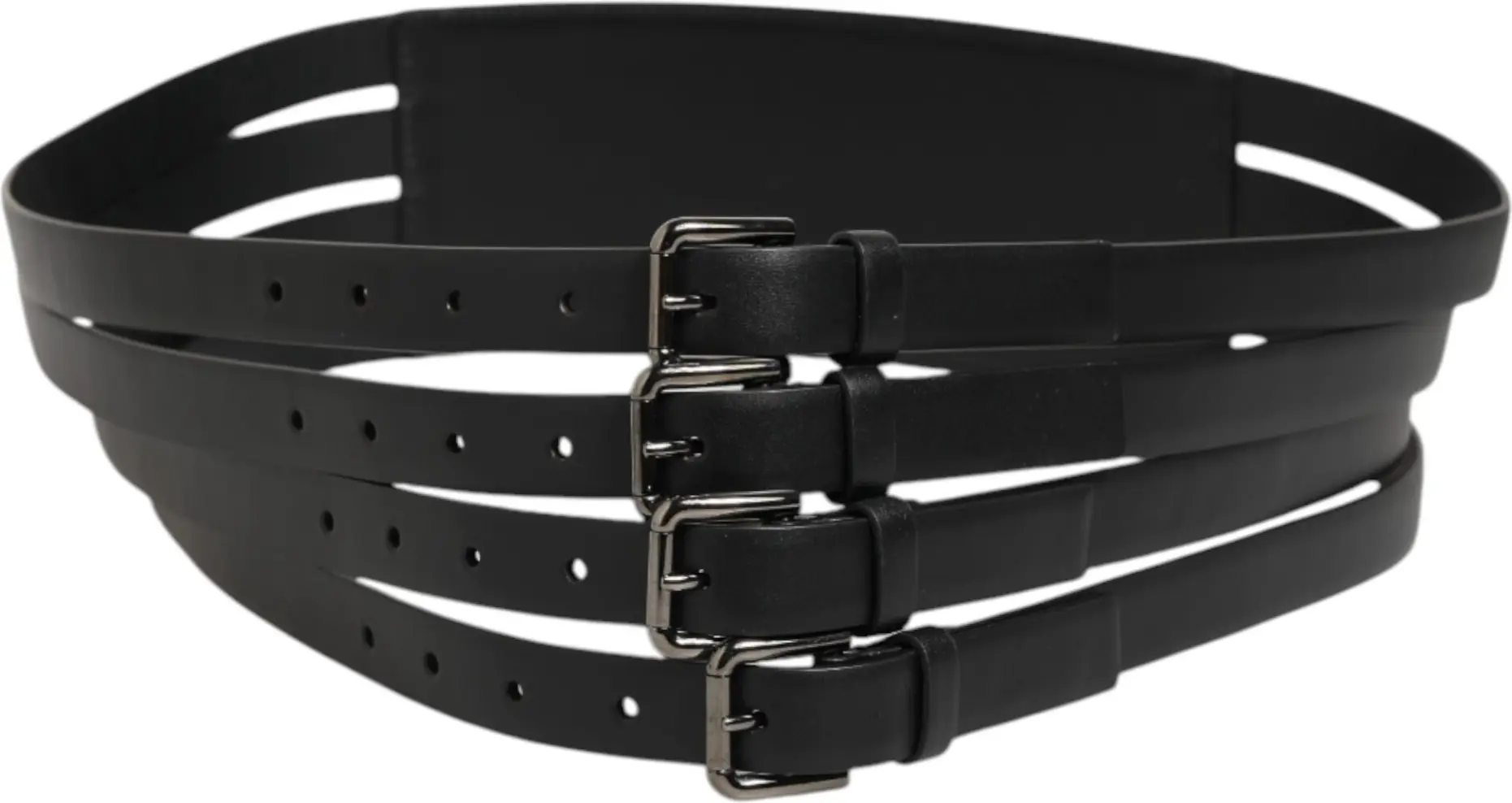 Dolce & Gabbana Qora charmzola 4 ta tasma metall ko'p tokali