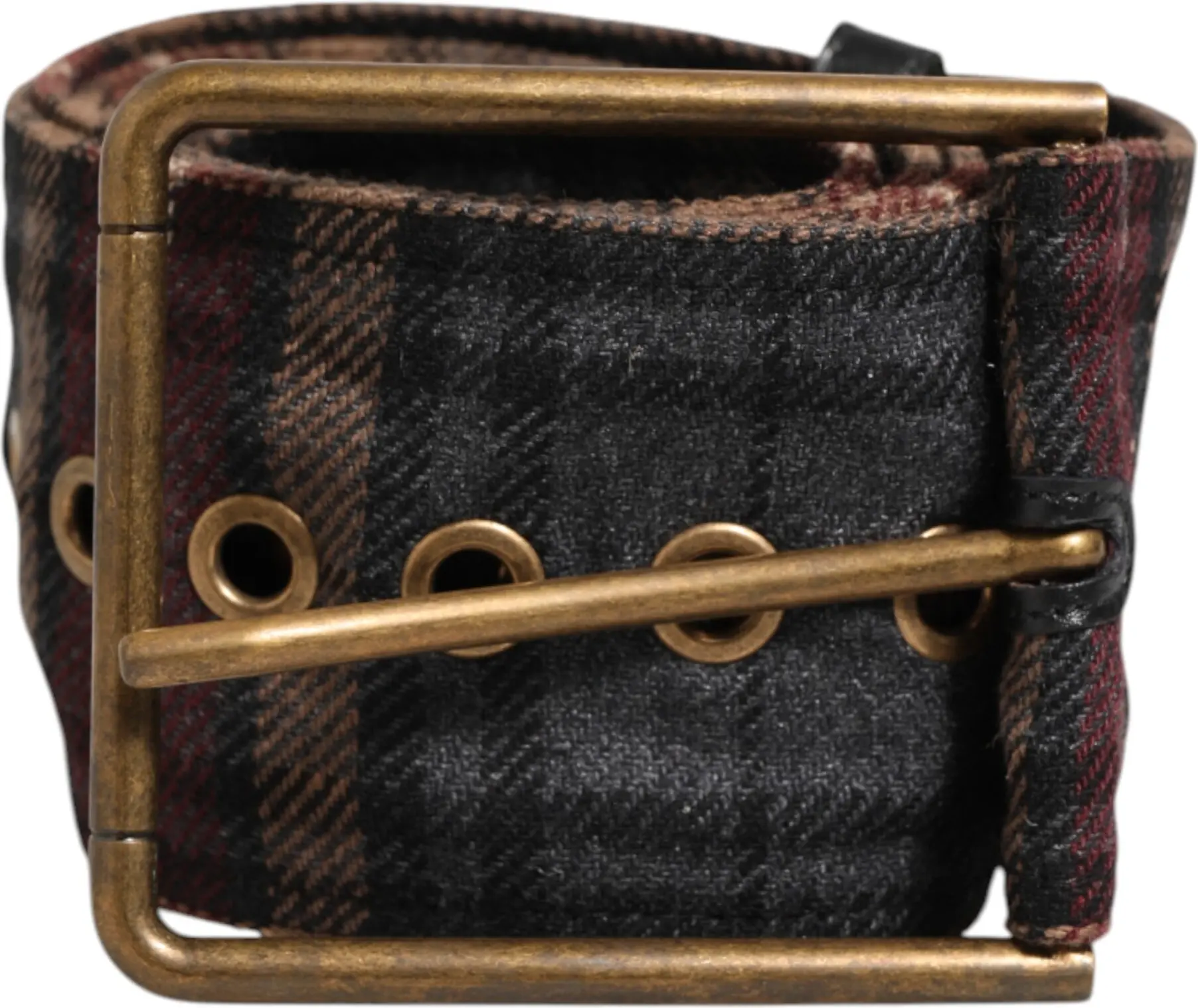 Dolce & Gabbana Plaid Fabric Kamar Ular Rasmi Plastinka Dubla Dubo Belbog'i